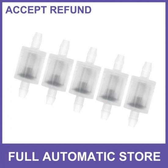 5pcs 1/8" Inline Check Valve One Way Non Return Barb Hose Fitting Plastic Clear