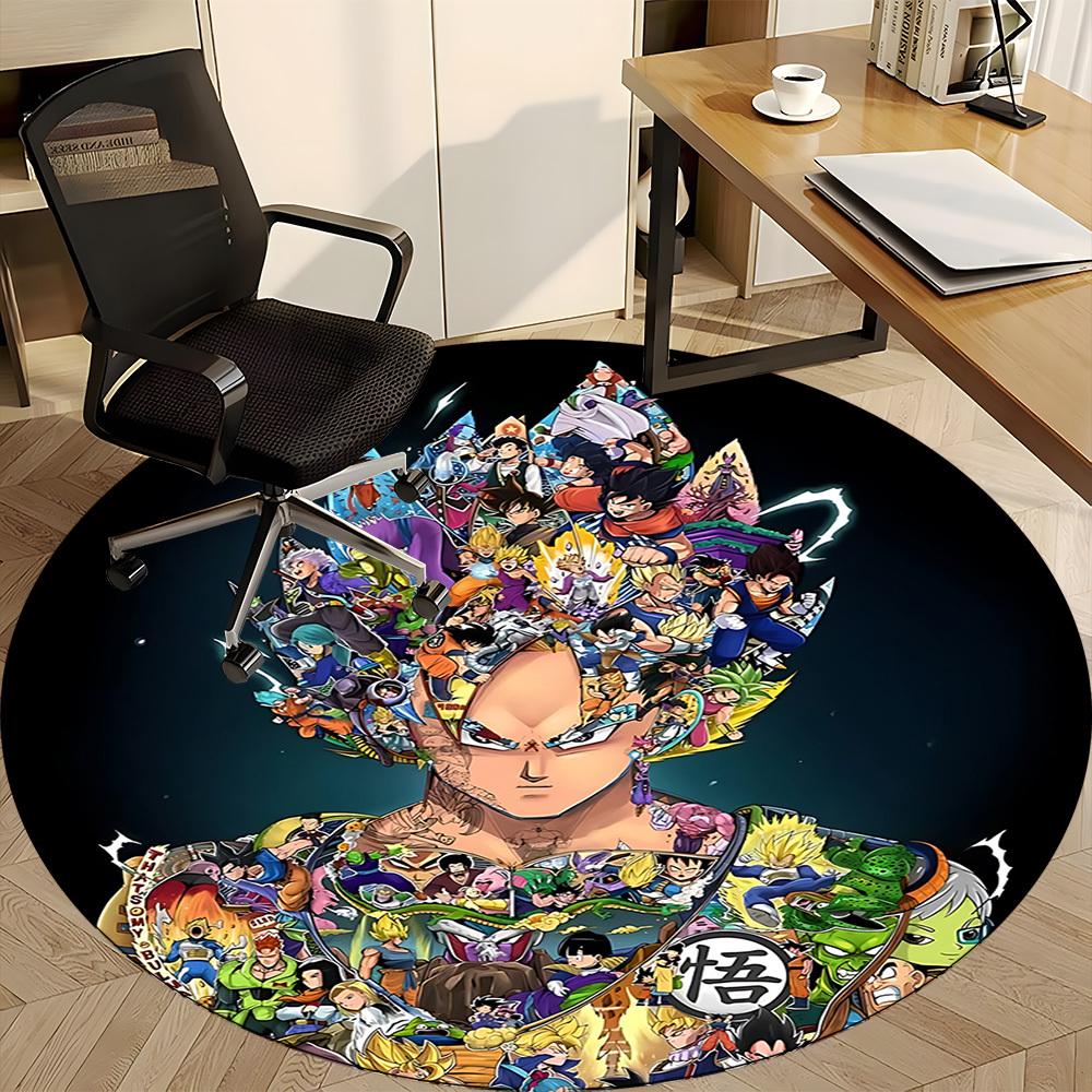 1pc Dragon Ball Characters Office Round Area Rug, Under Office Chairs Bedroom Living Room Home Decor a0926189