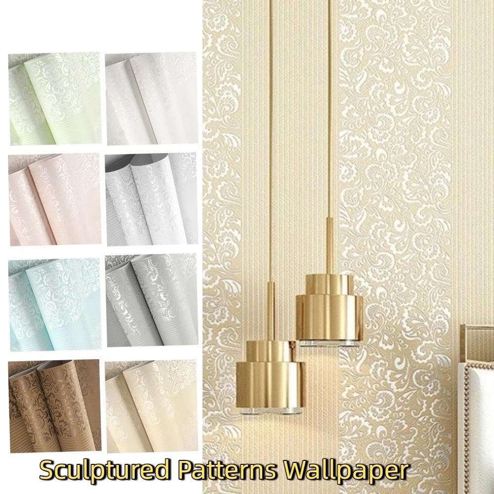 Non-self-adhesive Sculptured Patterns Wallpaper 9.5M TV Background Wall Paper Home Decor