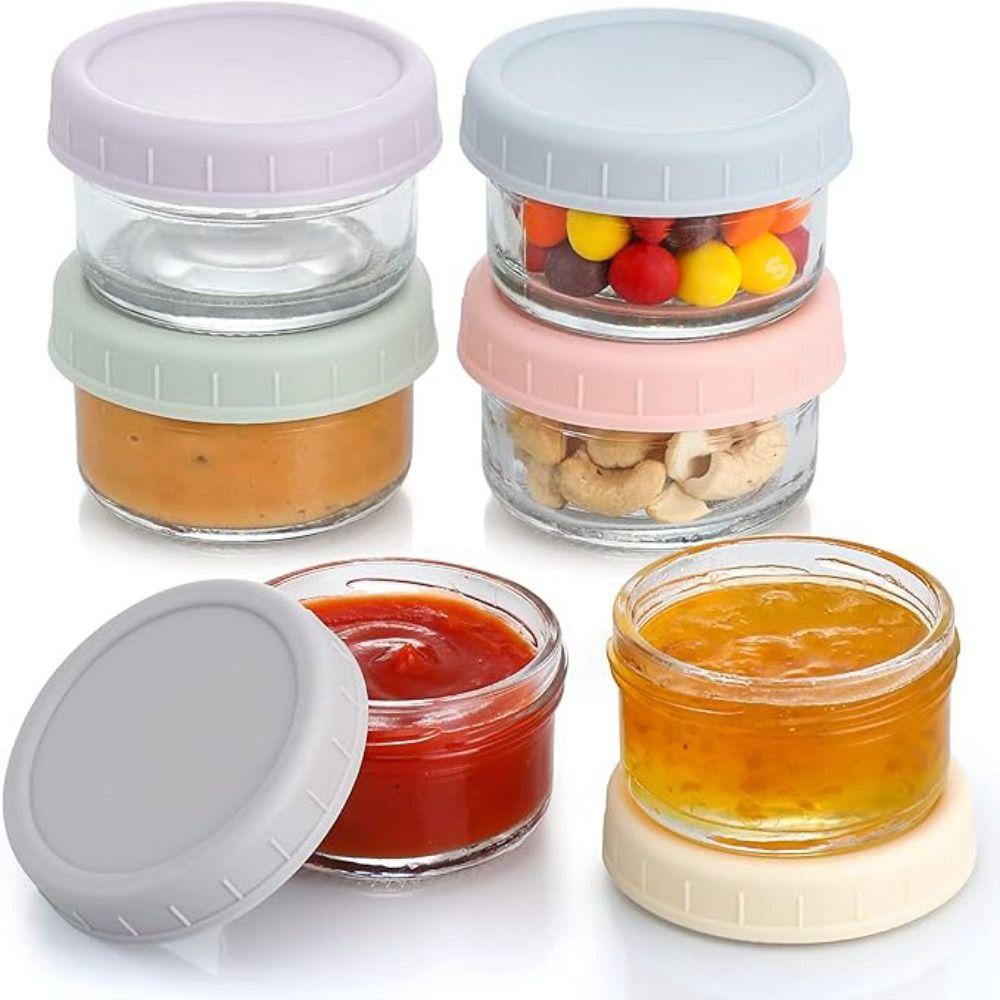 6pcs 70ml Dipping Sauce Cup Glass Salad Dressing Container Spice Jar Outdoor