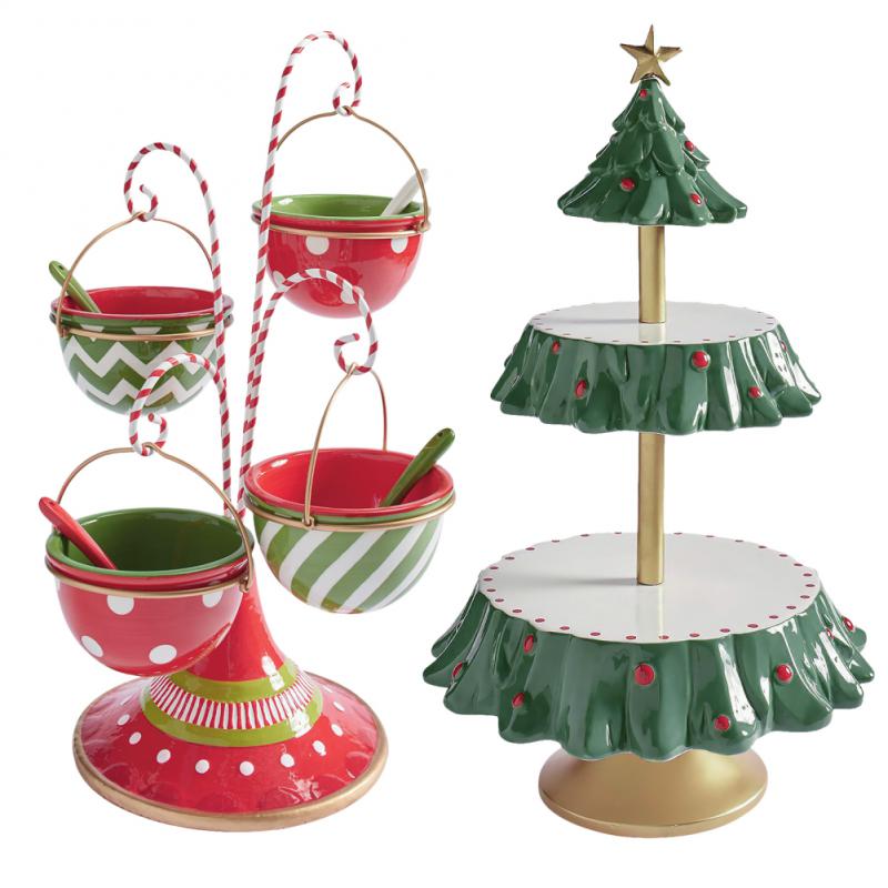 Christmas Tree Dessert Plate New Year Decoration Snack Bowl Food Tray Twin City Bracket Cake Fruit Candy Party Supplies