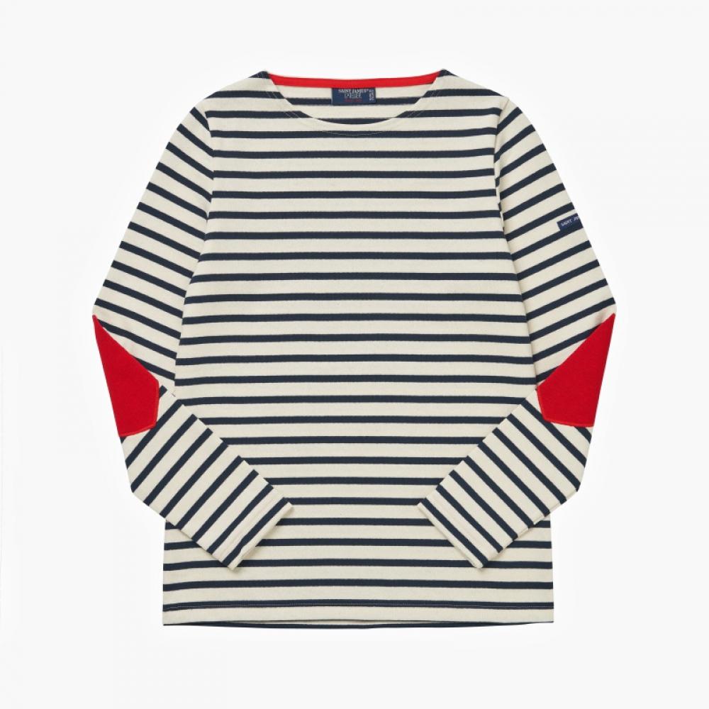 Saint JameS Боян Полоска Локоть Сердце Нашивка Женская Футболка с Длинным Рукавом 8649