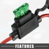 ABSOPRO Держатель предохранителя 30А Стандартный стиль Предохранитель 12AWG Держатель предохранителя Водонепроницаемый 12