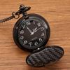 Retro Fashion Men's Black Pocket Watch,Vintage Deep Forest Deer Necklace Pendant Quartz Pocket Watch for Men & Women,Ideal Choice for Gifts