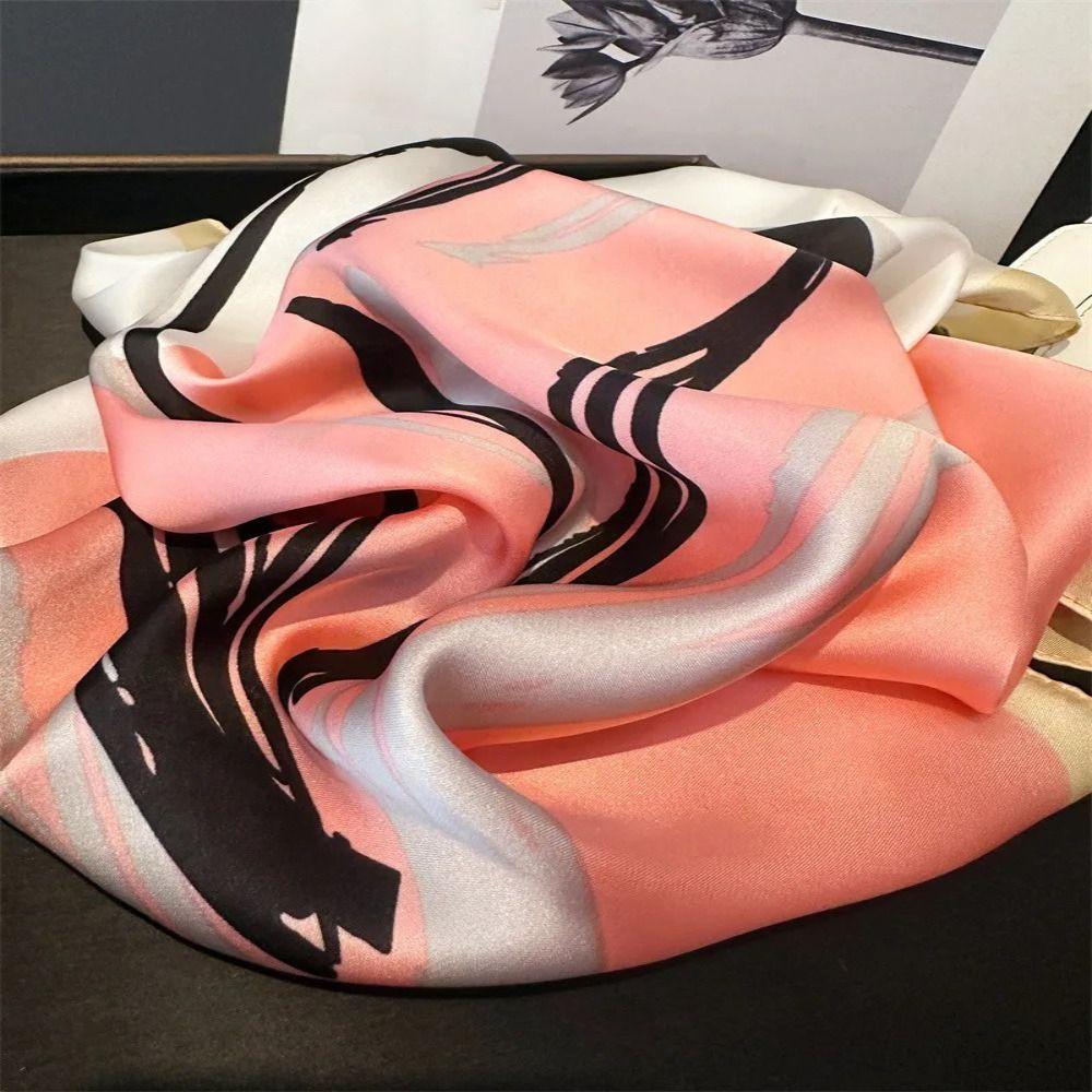 Polyester Lily Scarves Wrap Square Neckerchief Fashion Silk Hair Bands Female Accessories