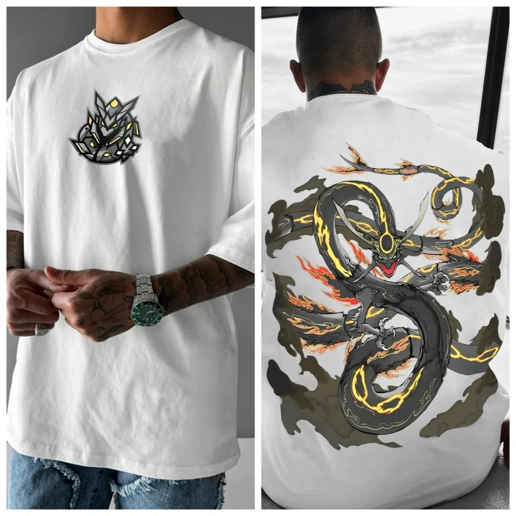 Pokémon Animation Derivatives Pattern Printing T-shirt Men's Women's 2025 Summer Oversize Loose Cotton Street Trend Brand Top