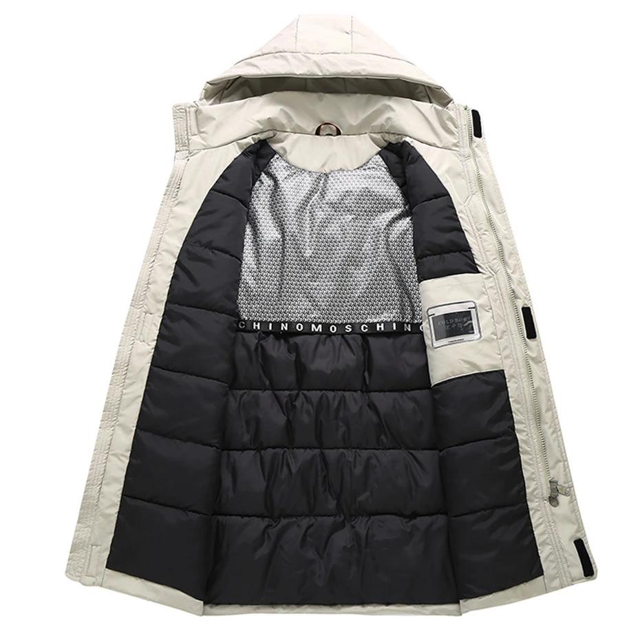 Зимние длинные парки мужские толстые куртки пальто 12XL размера плюс модные повседневные водонепроницаемые парки мужские зимние черные пальто большой размер 12XL