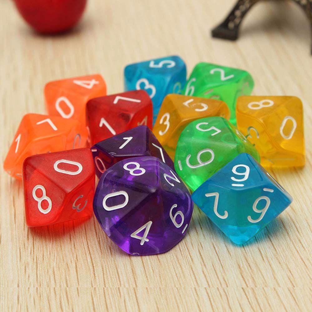 10Pcs Family Party Entertainment Playing Games Board Games Game Toys Dice Game Dice D10 Dices