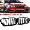 Автомобильный глянцевый черный гриль для почек с двумя рейками, гоночный гриль для BMW 5 серии, для F10 F11 F18 528i 535i 2010-2016, замена