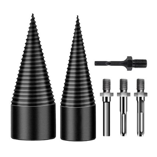 Набор сверл для дров Сверхпрочный колун для дров Съемные электросверла Винтовой конус Инструмент-насадка Инструмент для заготовки дров для колки дров