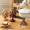 Black Walnut Bamboo Coaster, Insulated and Heat-Resistant Christmas Ornament Tea Mat