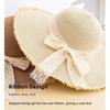 Gifts Lace Outdoor Sun Hat Bow Frills Lace Straw Cap Stylish Elegant French-style Beach Hat