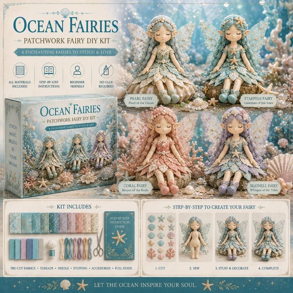 Pre-cut Fabric Fairy Elf Patchwork Sewing Set with Guidance Dolls Patchwork Material Pack Women