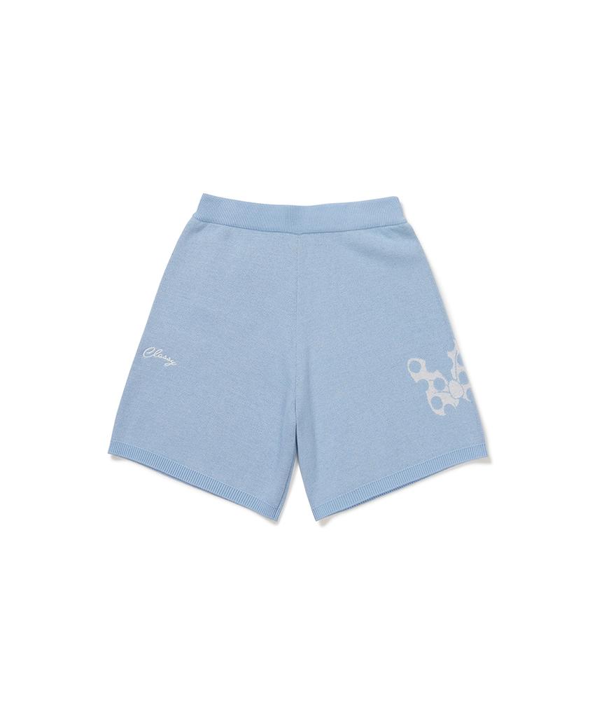 CLOVE [26Sm Clove] Graphic Jacquard Knit Pants (Light Blue)