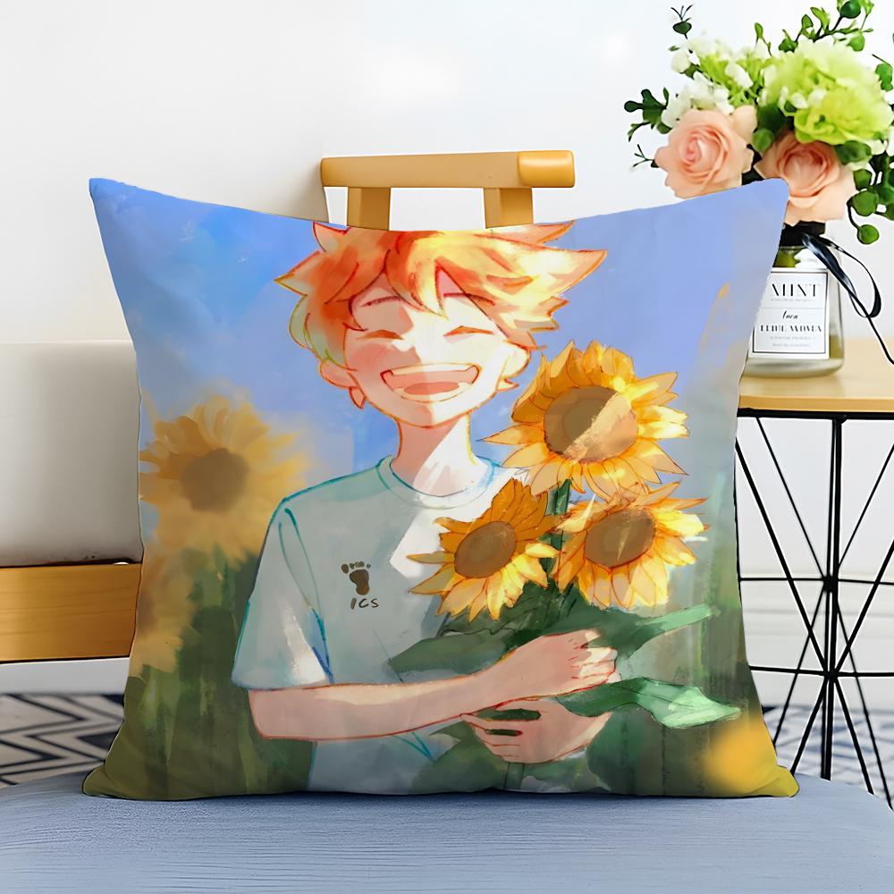 HHaikyuu Наволочка Стираемая Льняная Наволочка Мягкая для Дивана Кровати Уютный Декор Комнаты Дома
