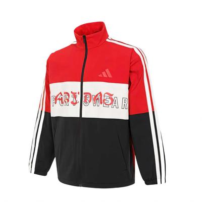 Adidas Модная удобная модная универсальная полосатая куртка унисекс куртка красного черного цвета KA9750