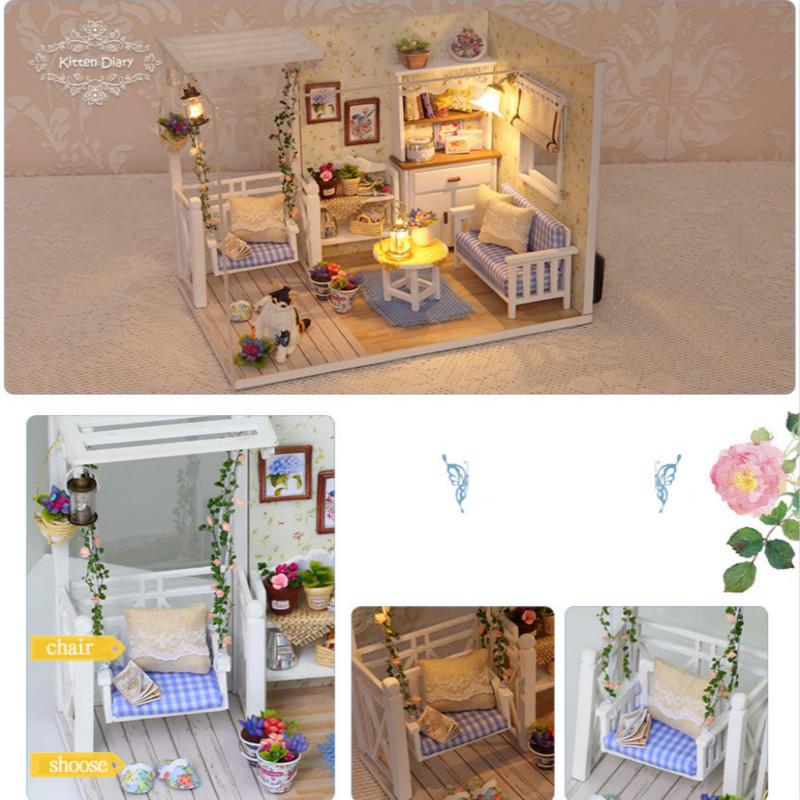 DIY миниатюрные 3D деревянные миниатюры кукольный домик игрушки для детей подарки на день рождения дом Китти Дневник
