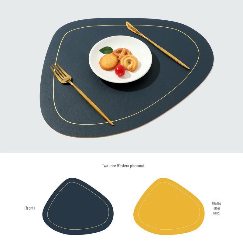 Двухслойная неправильной формы термостойкая маслостойкая ПВХ кожаная настольная салфетка в скандинавском стиле