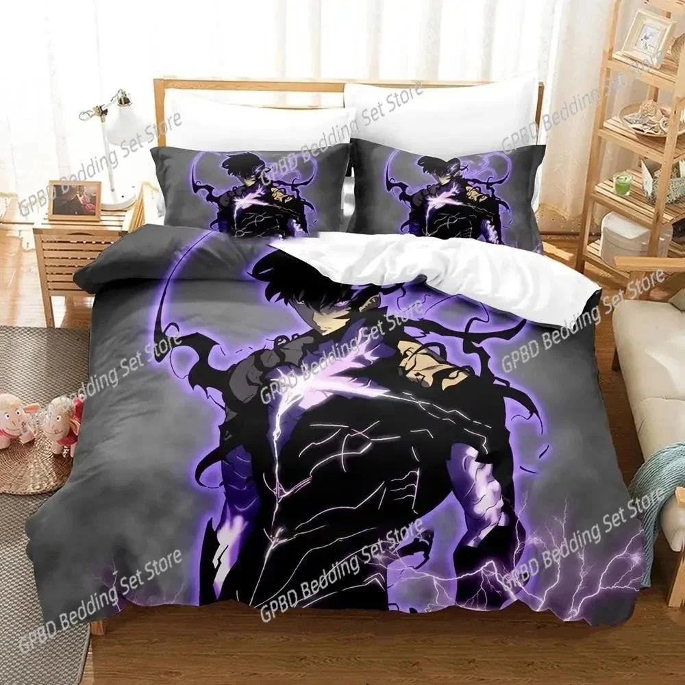 Comforter 3D Printed Anime Solo Leveling Bedding Set Bedroom Soft Modern S Comefortable And