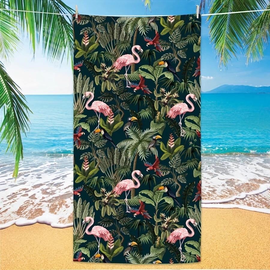 Exotic Floral Print Soft Microfiber Large Towel Water Absorbent For Beach Surf Use