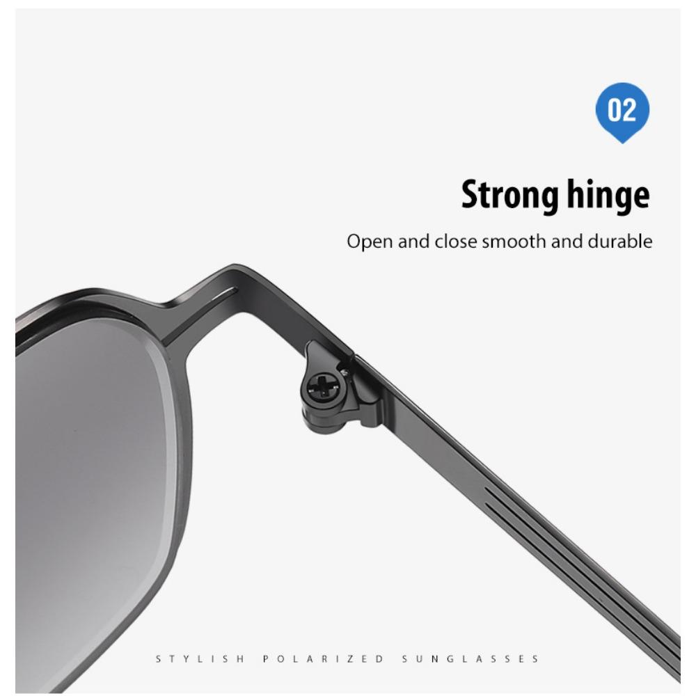 aoron Double Beam Driving Sunglasses Fashion Men's Metal Large Frame Outdoor Sunglasses