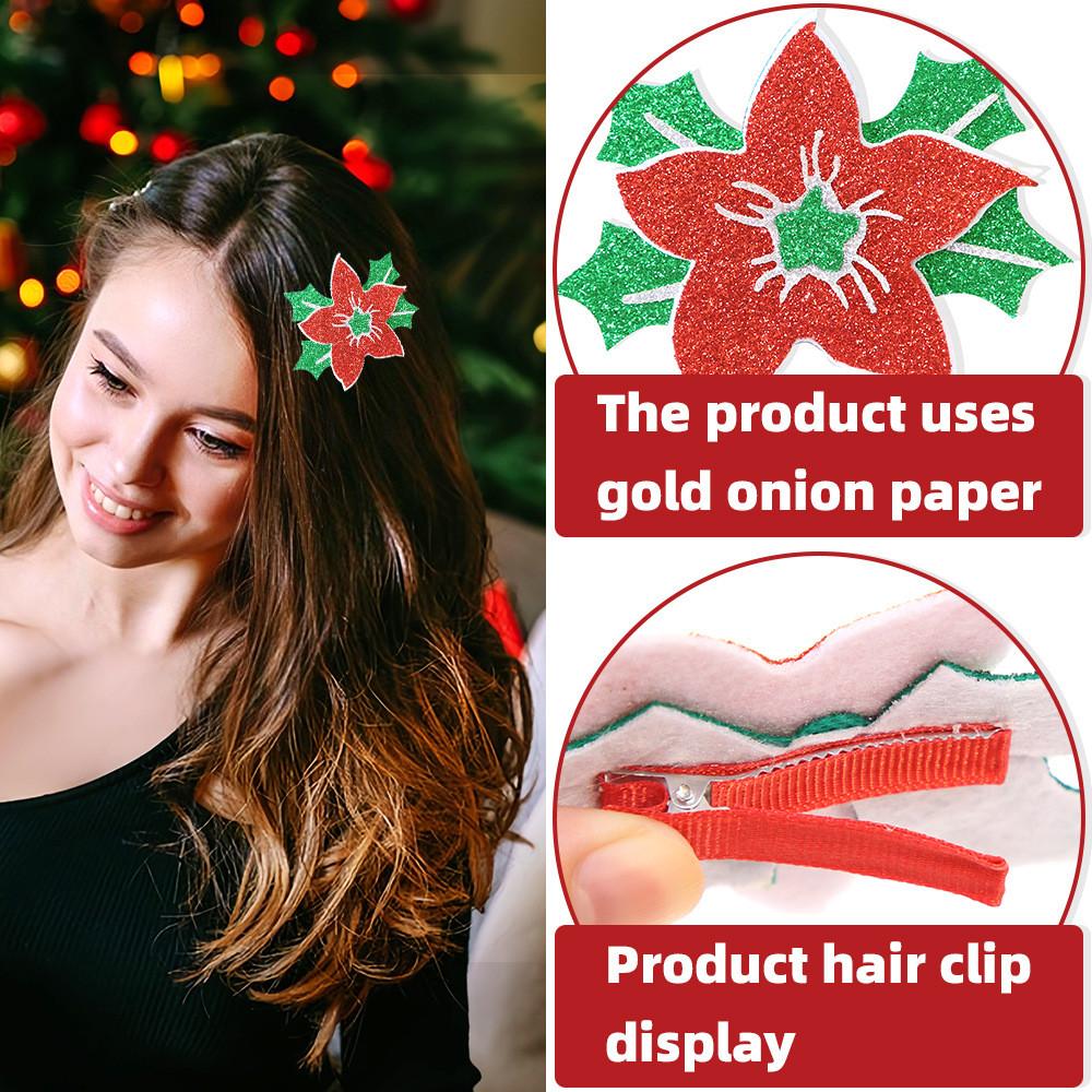 Очаровательная рождественская заколка для волос с блестящим бантом, милыми оленьими рогами и снежинками