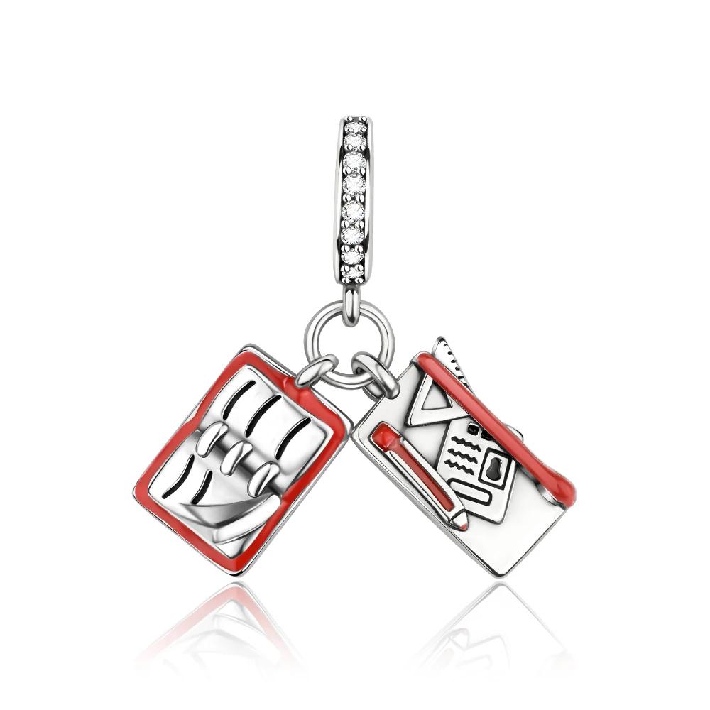 Медные Подвески Оригинальный Дизайн Синие Глаза Циркон Кот Собака Бусина Сердце Подвеска Для Браслета Своими Руками Для Женщин Свадебные Украшения Подарок