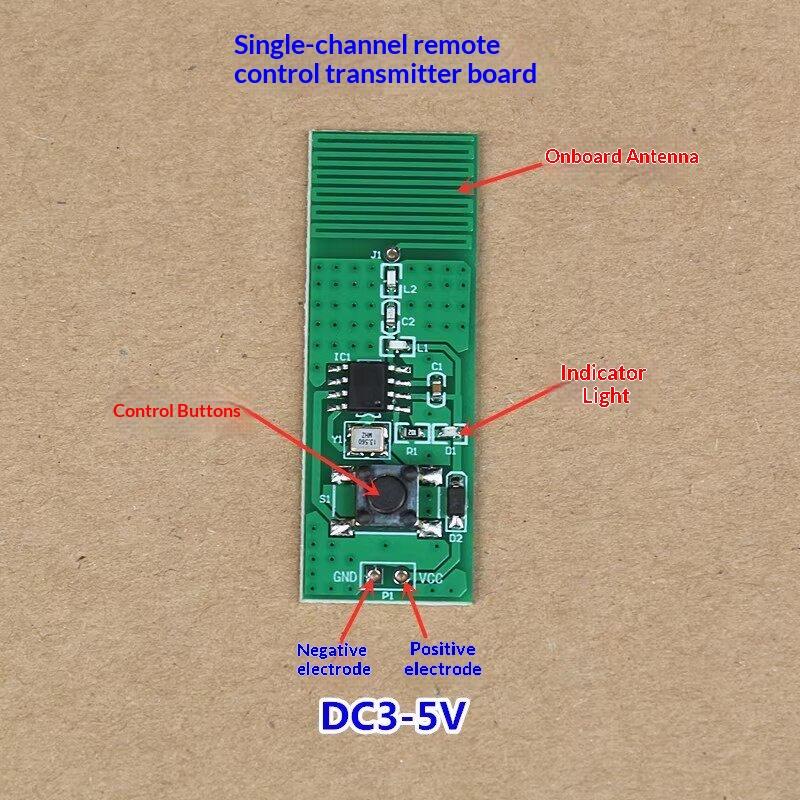Wireless Control Relay Switch Kit for Motor and LED Light Board Module 12V DIY Automation High Compatibility Remote