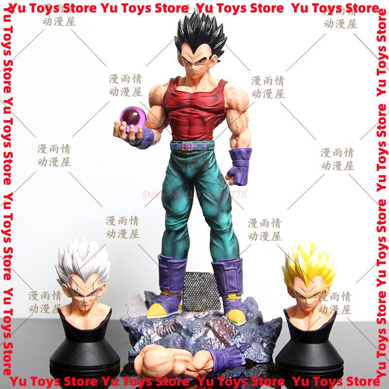 In Stock 31cm Figure Vegeta Figures Super Saiyan Vegeta Figurine Three Heads Vegeta Statue Model Ornament Toys