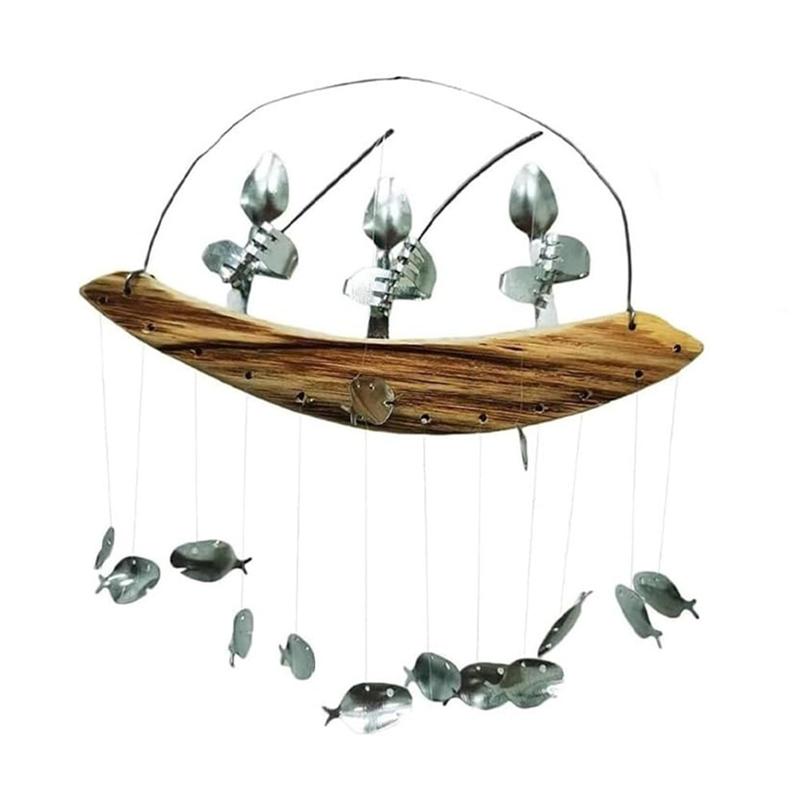 Latest Handcrafted Fisherman's Spoon Fish Sculpture Wind Chime Spoon Fish Sculptures Windchime Outdoor Home Garden Decor