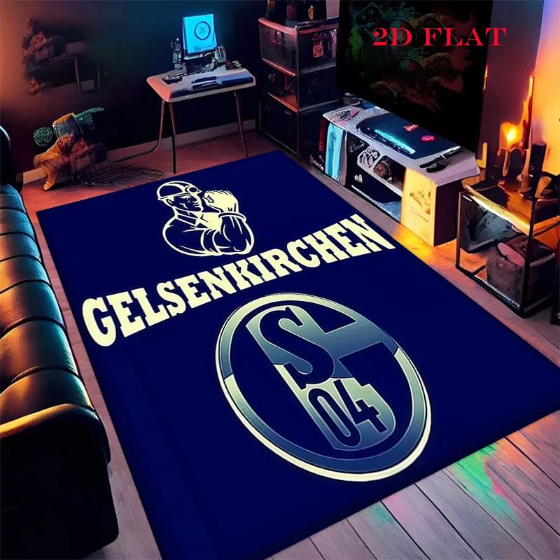Schalke logo Poster Carpet Rug for Living Room Bedroom Home Sofa Decoration,Kids play Nonslip Floor Mat
