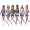 With Shoes Hat Doll Knitted Sweaters Pants Dress Up Clothes for 1/6 BJD 28~30cm Dolls Kids Toys