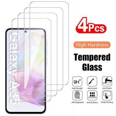 4 шт. закаленное стекло для Samsung Galaxy A35 A55 A25 A15 A05 A05S Защитная прозрачная защитная пленка для экрана Samsung A05 стекло