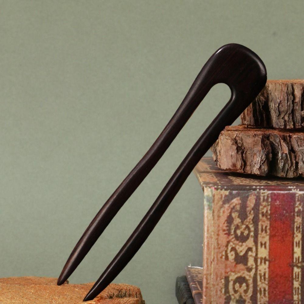 Vintage Wooden Hair Sticks U Shaped Wood Hairpins and Clips for Women Girls
