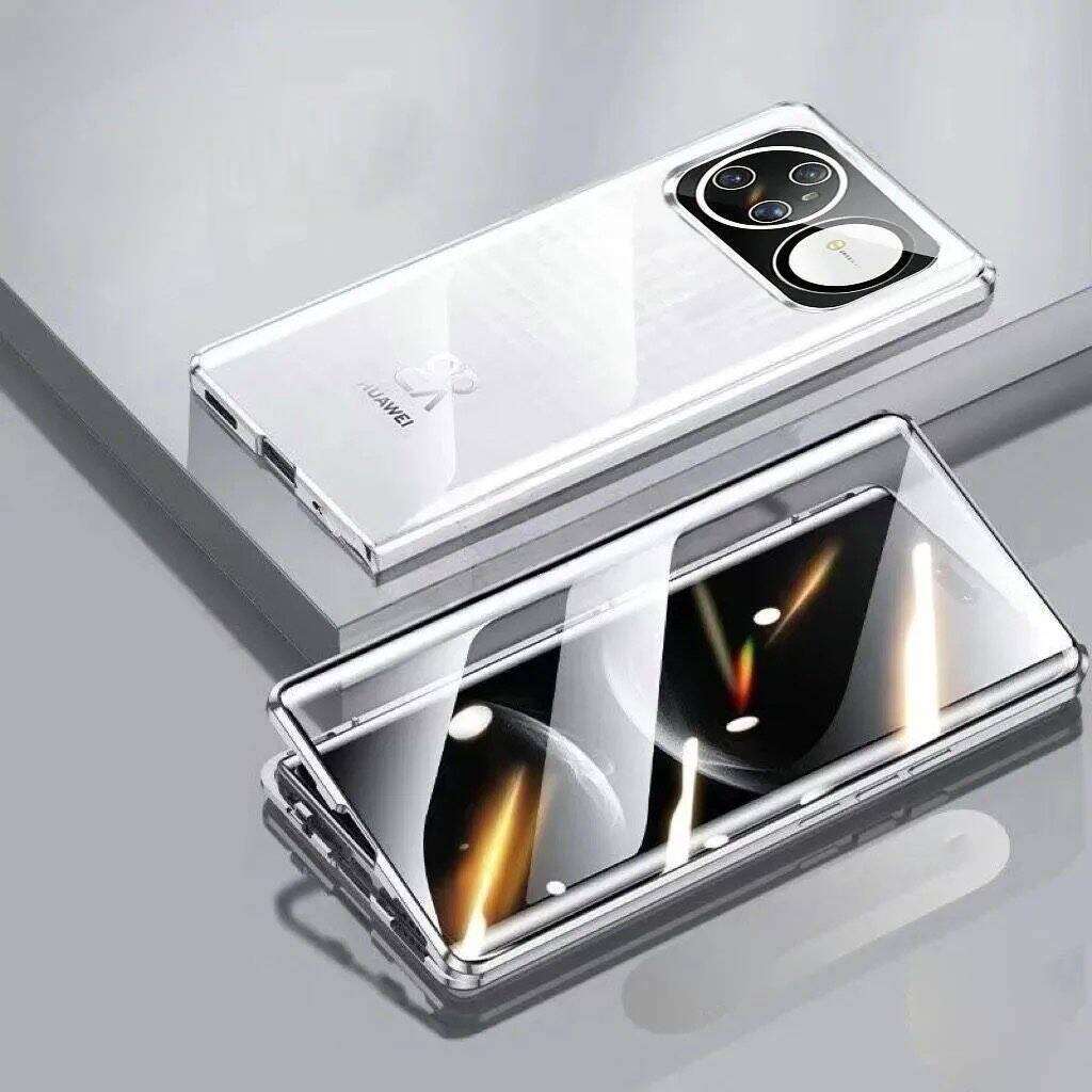 Магнитный чехол для Huawei nova15 nova 14 13 12 11 10 9 SE Pro Ultra с металлическим каркасом, двусторонняя крышка из закаленного стекла, бамперы для телефона