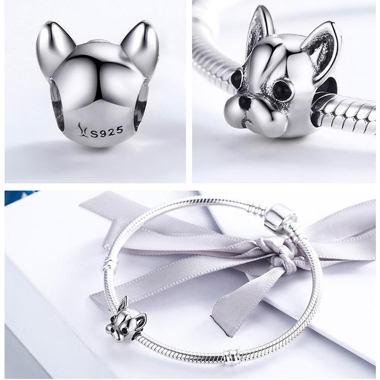 Серебряные бусины Ziyun 925 Bulldog Puppy - оригинальные аксессуары для украшений в виде животных