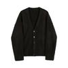 Sweater Coat Men's V Neck Knit Sweater Cardigan for Fall Winter Thick Elastic Long Sleeves Preppy Style Warm Solid Color