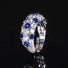 Jewelry Copper Bottom Gold-Plated Simulation Blue Spinel Red Corundum Ring Retro Wind Diamond Ring