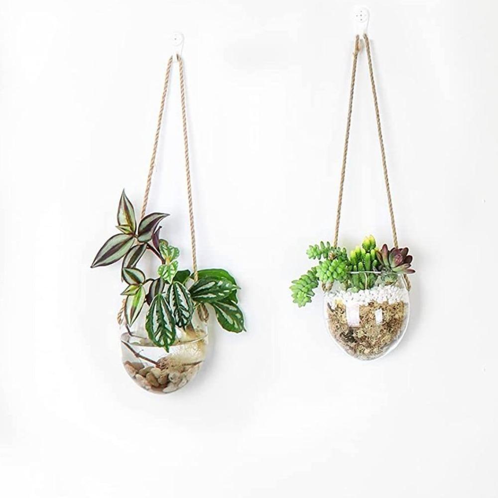 Glass Hydroponic Hanging Vase Transparent Flower Pot Flower Arrangement Bottle  Balcony