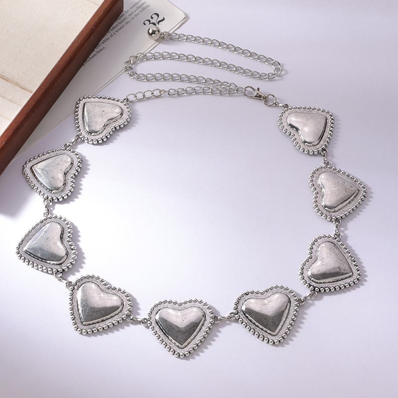 Heart Fashion Turquoise Waist Chain For Women With Metal Material And Design Elegant