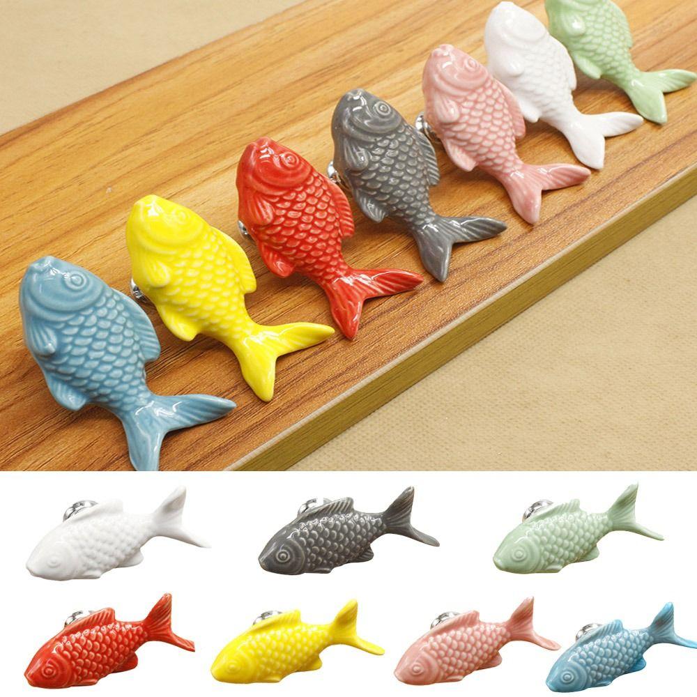 Fish Shape Drawer Knob Single Hole Door Handles Stylish Cupboard Knob  Kitchen