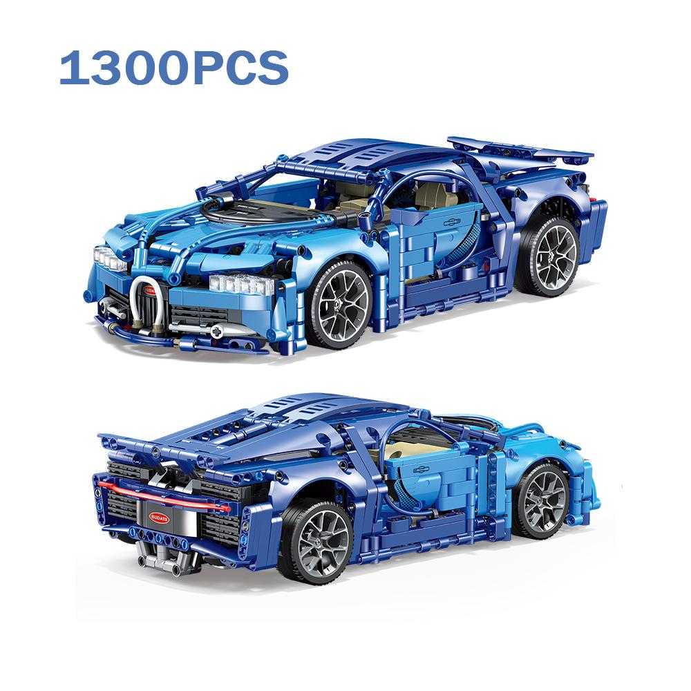 Нетоксичный Город Технический 1:14 синих супер гоночных автомобиля, строительные блоки, Модель спортивного автомобиля, собранная из деталей Moc, Подарки на день рождения, Рождество, Хэллоуин