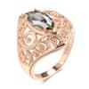 Vintage Pattern Colorful Zircon Large Rings Women Party Daily Classic Accessories
