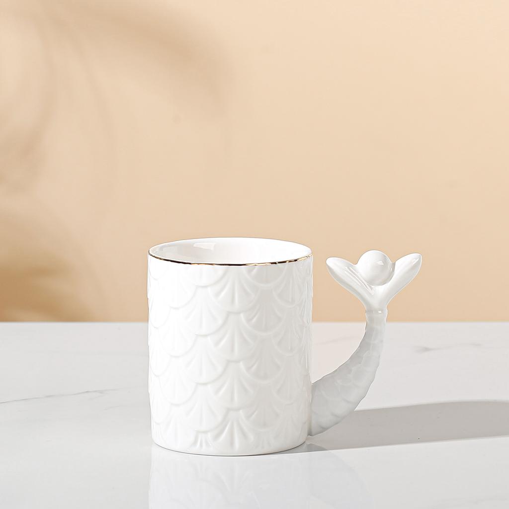Креативная кружка с рельефом в виде чешуи русалки, высокоточная одинарная чашка с ручкой, чашка для воды, градиентная чашка, офисная кружка, сувенир, подарок