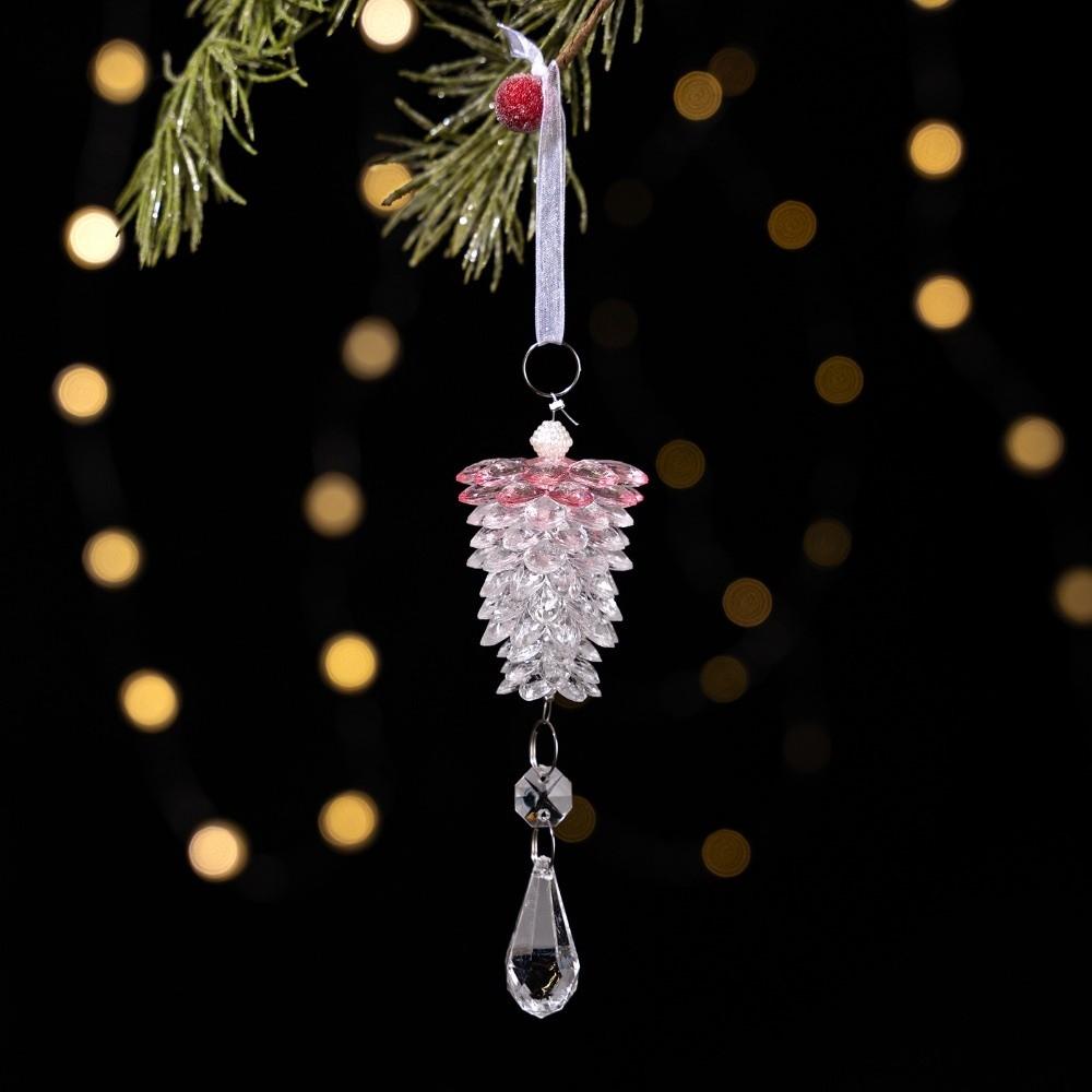 New Acrylic Christmas Tree Pendant Simulated Pinecone Transparent Crystal Pinecone Pendant Christmas Pendant Home Decoration