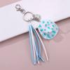 Cute Phone Pendant Fashionable Cow Print Hat Keychain Western Cowboy Hat Shaped Keyring Ornament Bag Charm Decoration
