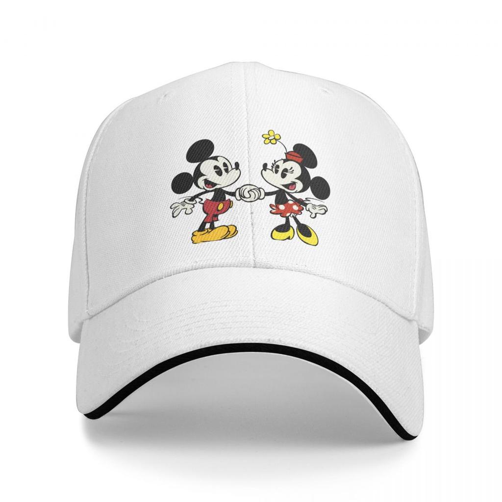 Unisex Mickey And Minnie Wedding Kiss Hearts Trucker Hat Retro Versatile Baseball Cap Fit All Size