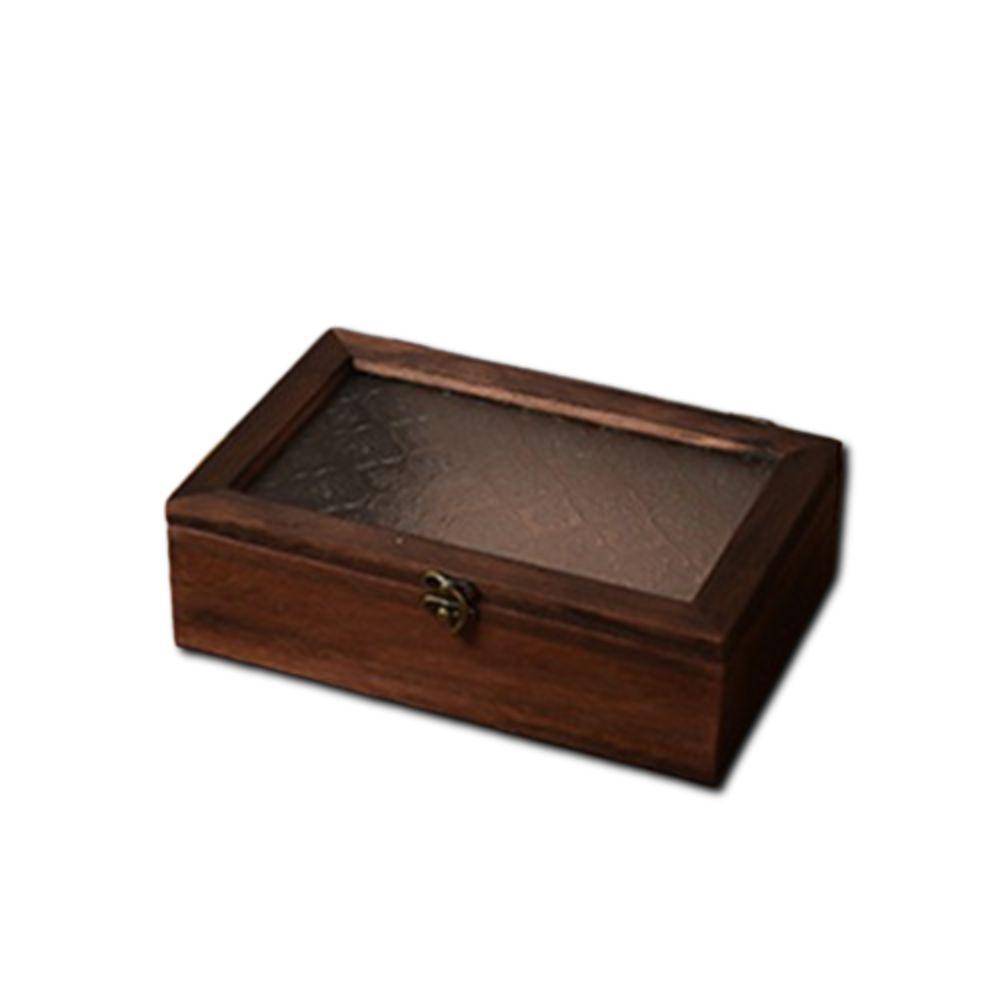 Crabapple Flower Solid Wood  Storage Cabinet Vintage Photo Storage Box  Table Organizer