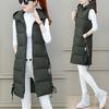 Осенне-зимний хлопковый жилет средней длины с утолщенной подкладкой без рукавов на молнии с застежкой-молнией на шнурке с капюшоном ветрозащитный женский жилет с сохранением тепла