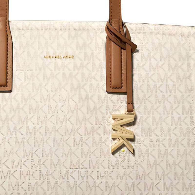 Michael Kors Сумка-тоут Laila с логотипом и застежкой-кнопкой из искусственной кожи Женские сумки-тоут Ванильно-белый 30S5G9IT2B-VANILLA/ACRN